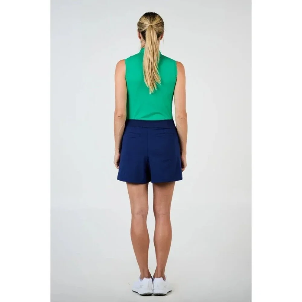 NEW Sofibella Women’s LARGE Golf Tennis Skort Skirt Navy Blue Faux Wrap - Picture 2 of 6